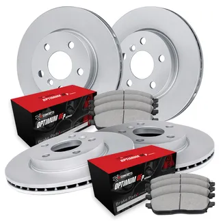 R1 Concepts WJUN2-31136 Carbon Alloy Brake Rotor Set W/ Optimum OEp Pads
